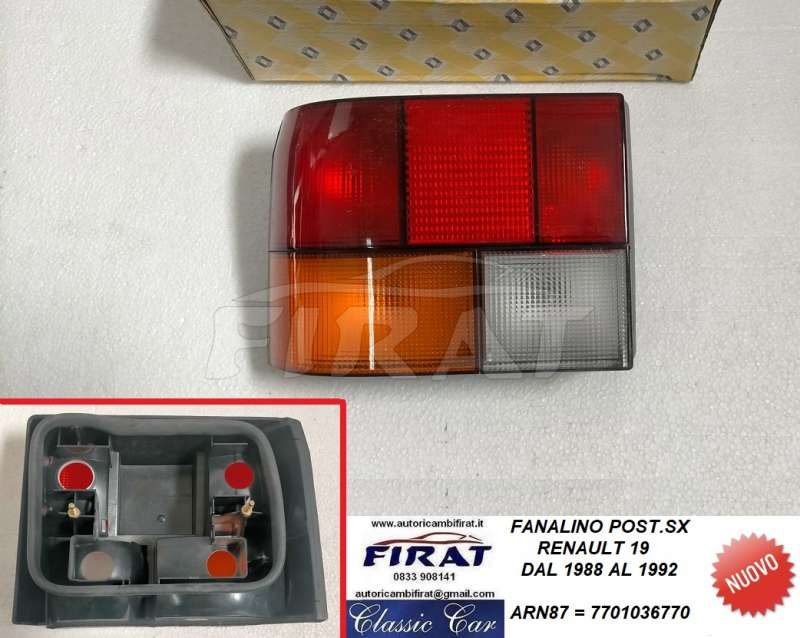 FANALINO RENAULT 19 88 - 92 POST.SX